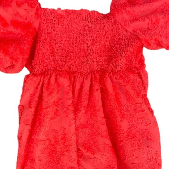 Future Collective x Gabriella Karefa-Johnson Orange Puff Sleeve Dress M Target - Picture 2 of 7